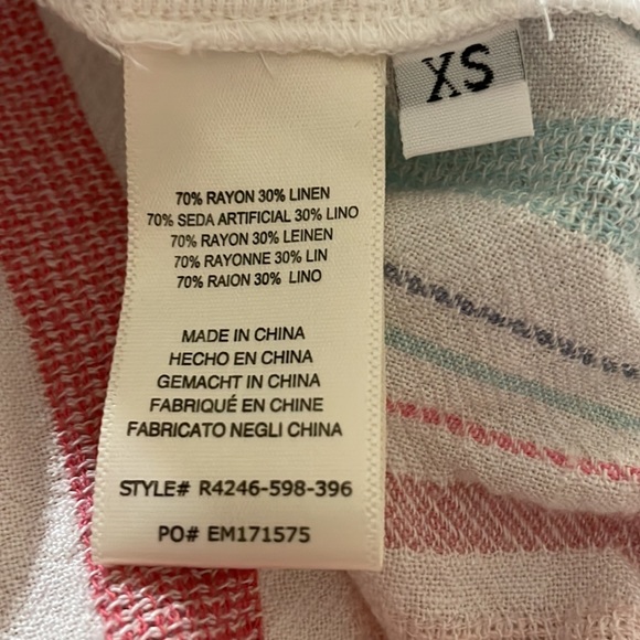 Stripy reversible linen feel Anthropologie blouse - Picture 4 of 4